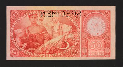 ČESKOSLOVENSKO 50 koruna 1929 serie Db SPECIMEN stav UNC Aukro