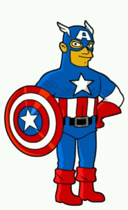 Simpsons Captain America Marvel Universe Characters Captain America