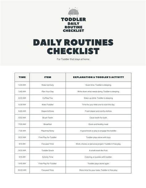 Toddler Daily Routine Checklist Instant Download Digital File Ready to ...