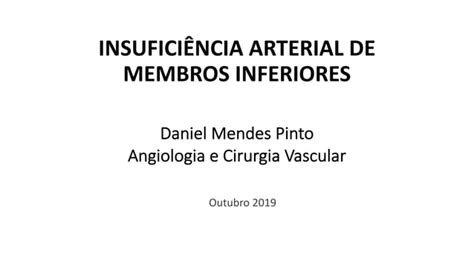 Doença Arterial Obstrutiva Periférica PPT