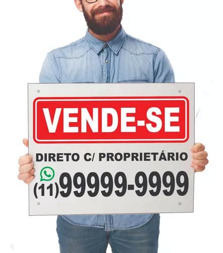 Placa Vende se Pvc 2mm Adesivada 50cm X 40cm imobiliária