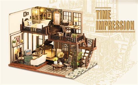 Spilay Diy Miniature Dollhouse Wooden Furniture Kit Handmade Mini