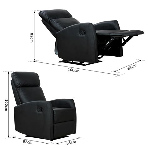 Fotoliu Relax Homcom Rabatabil Ergonomic Piele Sintetica 65 92