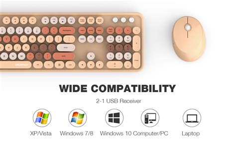 Knowsqt Combo De Teclado Y Mouse Inal Mbricos T De Leche Teclas