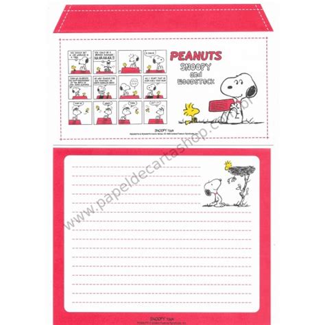 Conjunto De Papel De Carta Snoopy Town Cam Antigo Peanuts