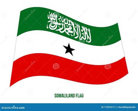 Somaliland Flag Waving Vector Illustration On White Background