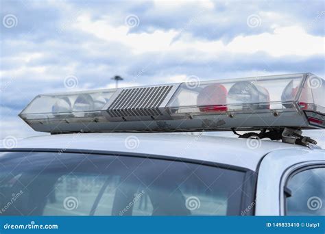 Light bar on a police car stock photo. Image of line - 149833410