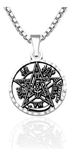 Dije Tetragramaton Plata Curado Pentagrama Con Cadena Meses Sin