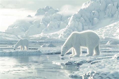 Premium Photo | Majestic polar bears roaming their icy habitat oct