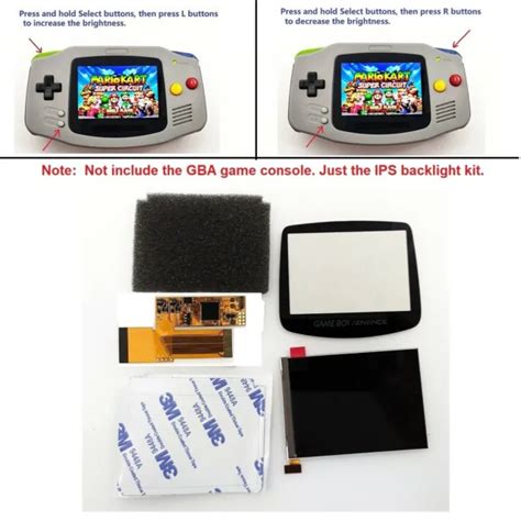 Levels Brightness V Ips Backlight Backlit Lcd For Game Boy Advance