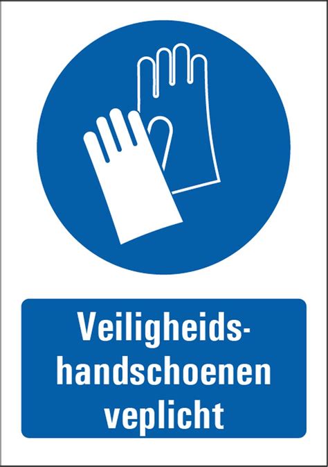 Veiligheidshandschoenen Verplicht Bord Met Tekst X Mm Bol