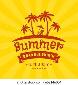 Summer Holidays Poster Typography Retro Style Stock Vector Royalty