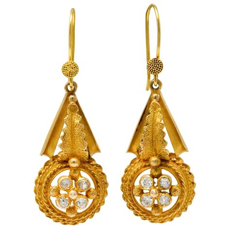 Victorian Era Etruscan Revival Gold Urn Earrings At 1stDibs