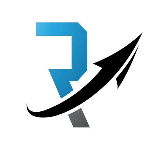 Premium Vector Blue And Black Futuristic Letter R Icon With An Arrow