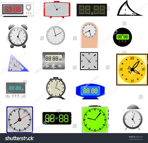 Vector Illustration 20 Analog And Digital Clocks Vector 66650761