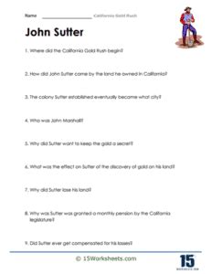 California Gold Rush Worksheets 15 Worksheets