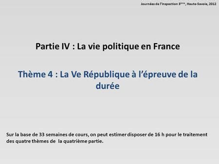 Chapitre La Vème République à lépreuve de la durée ppt video