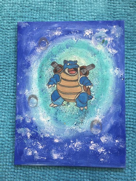 My first time painting on a canvas : pokemon