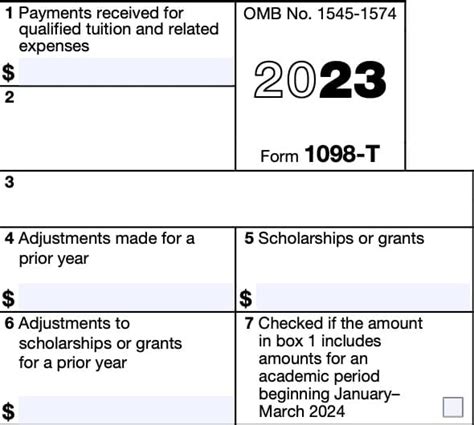 IRS Form 1098-T Instructions - Tuition Statement