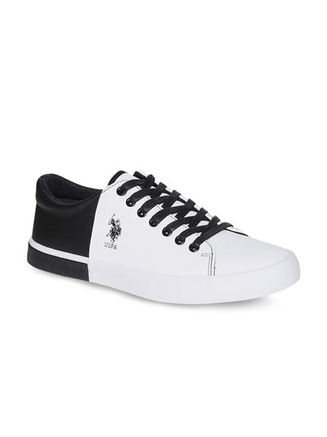 Buy U S Polo Assn Men White Black Colourblocked Sneakers Casual