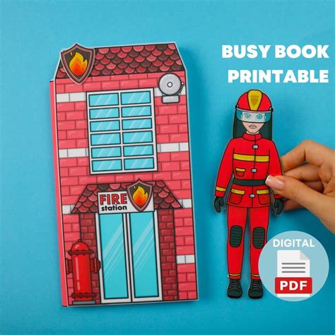 Printable Fire Station Busy Book for Kids PDF Instant - Etsy | Paper ...