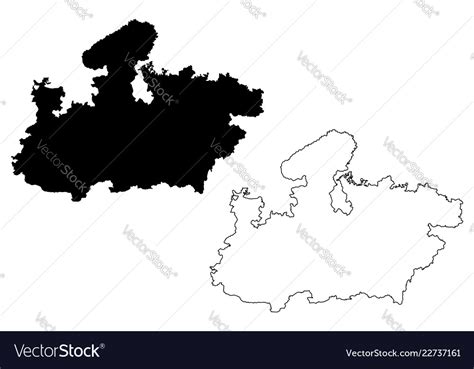 Madhya pradesh map Royalty Free Vector Image - VectorStock