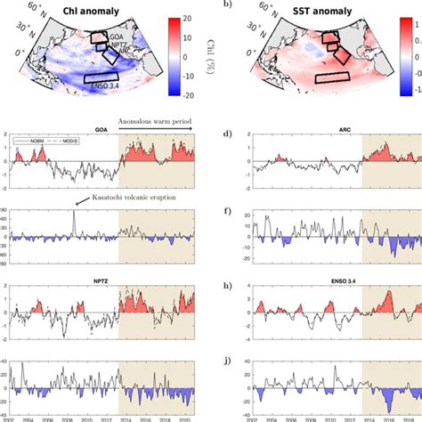 Chlorophyll Chl And Sea Surface Temperature Sst Anomalies In The
