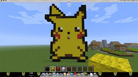 Pikachu Pixel Art Minecraft Project