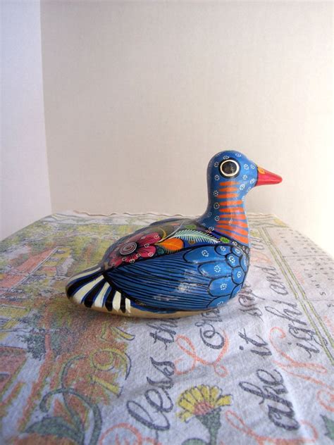 Vintage Tonala Mexican Folk Pottery Bird Bohemian Home Decor Etsy