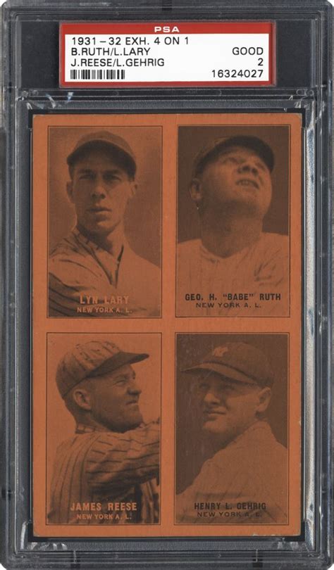 Baseball Cards - 1931-1932 Exhibits "Four-on-One" | PSA CardFacts®