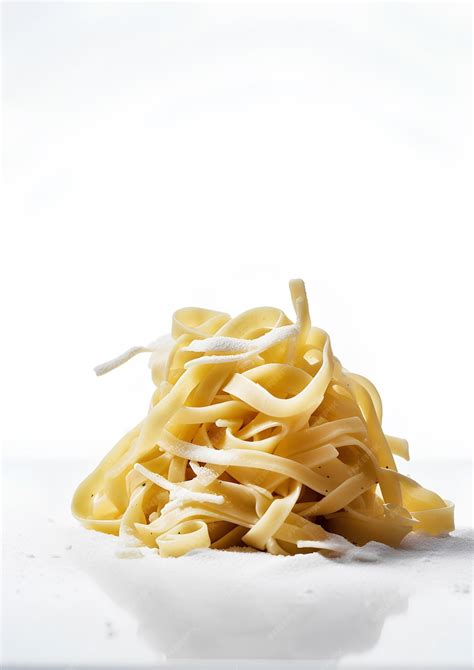 Premium Ai Image Raw Fettuccine Pasta Isolated On White Background As Package Design Element