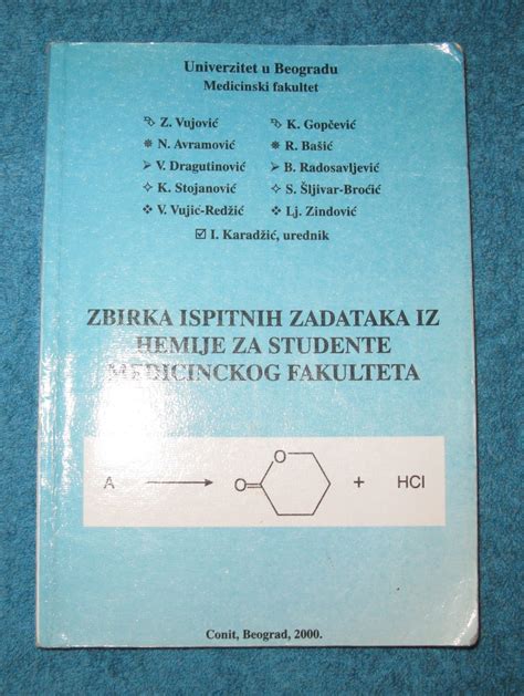 Zbirka Ispitnih Zadataka Iz Hemije Za Studente Medicine Kupindo