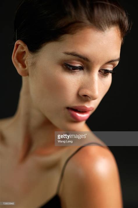 Woman Looking Down Head Shot Woman Looking Down Headshots