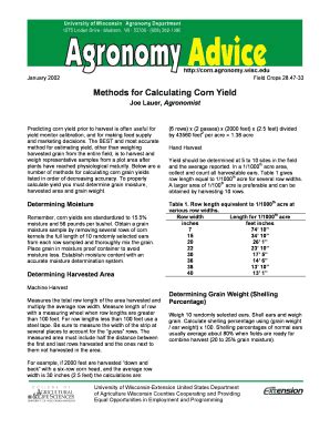 Fillable Online Corn Agronomy Wisc Field Crops 28 Fax Email Print