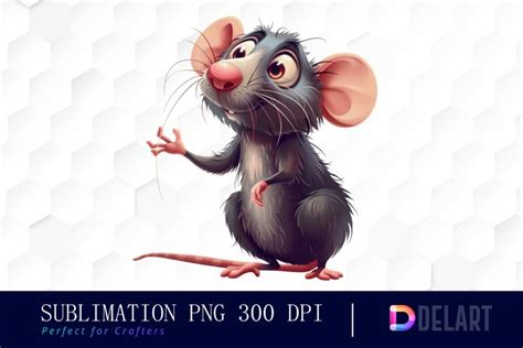 Funny Cute Rat Illustration Clipart