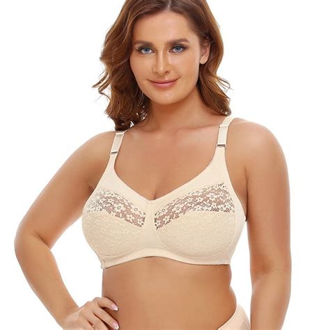 Elainilye Fashion Womens Bras No Underwire Full Support Bra Plus Size Underwear Traceless