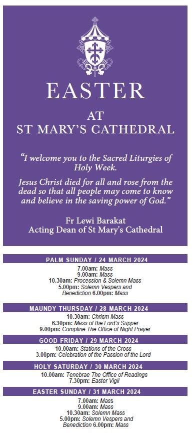 St Marys Cathedral Bulletin And Orders Of Service The Second Sunday Of