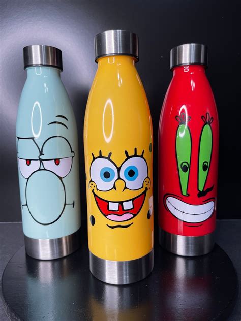 Spongebob And Crew 22oz Water Bottles Etsy