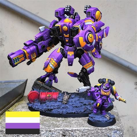 Tau Riptide Battlesuit Color Scheme Inspired By The Non Binary Flag R Warhammer40k