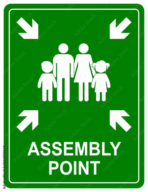 Assembly Point Sign Simple Flat Image Royalty Free Vector 52 Off