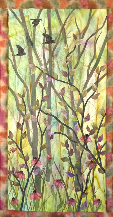 Hand Painted Fabric Art Quilt Wall Hanging Etsy