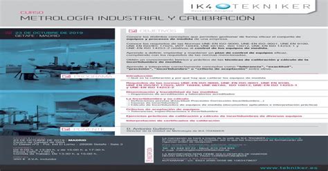 Curso MetrologÍa Industrial Y CalibraciÓn · 2019 07 04 · MetrologÍa