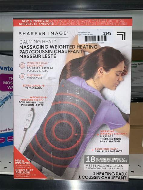Sharper Image Calming Heat Massaging Weighted Heating Pad