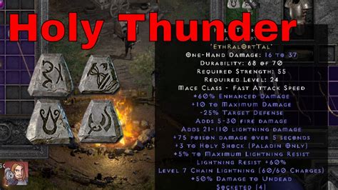 Diablo Ii Resurrected Rune Words Holy Thunder Eth Ral Ort Tal Youtube