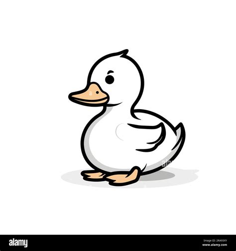 Duck Duck Hand Drawn Illustration Vector Doodle Style Cartoon