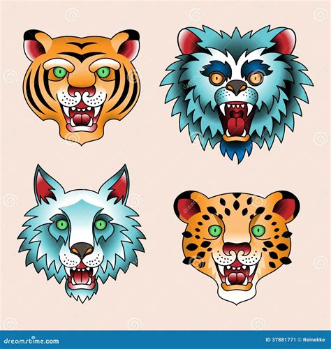 Predatory animals stock vector. Illustration of head - 37881771