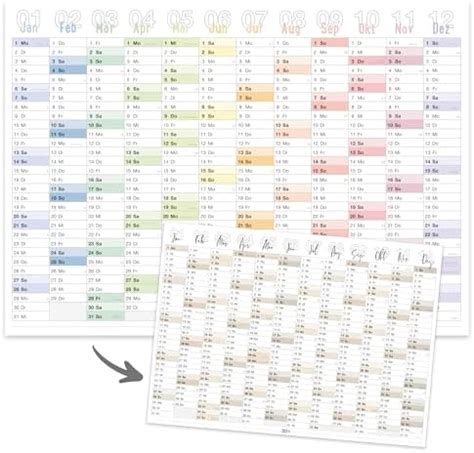XXL Wandkalender 2024 Jahresplaner DIN A1 89x63 Cm Wandplaner 2024