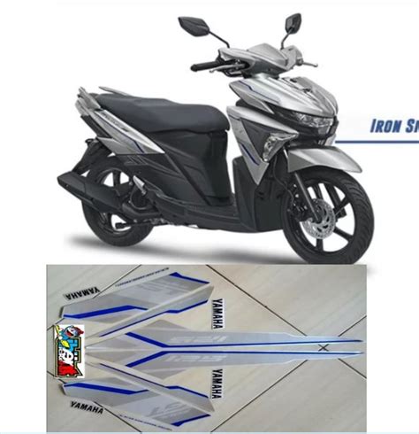 Jual STRIPING MIO SOUL GT 2017 2018 SILVER STIKER LIS STANDAR ORI