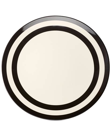 Kate Spade New York Black Stripe Melamine Dinner Plate White Dinner