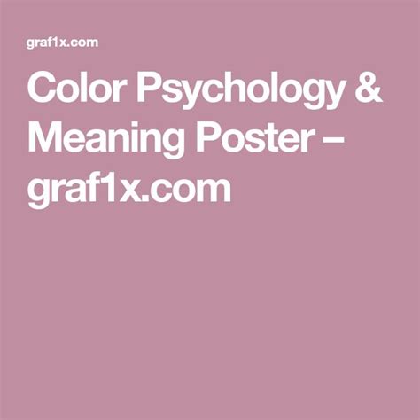 Color Psychology Meaning Poster Graf1x